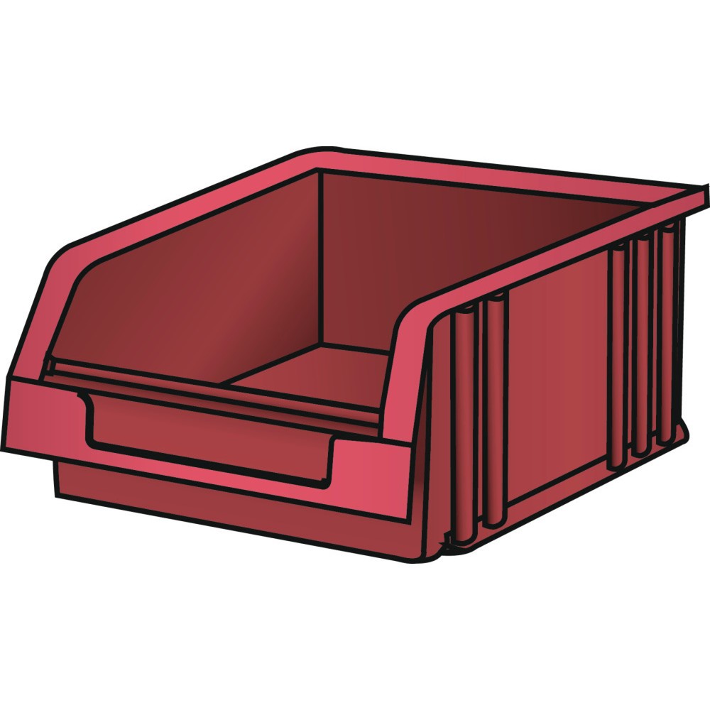 Product afbeelding: LISTA zichtmagazijnbak, hxbxd 50 x 101 x 90 mm, maat 2, rood