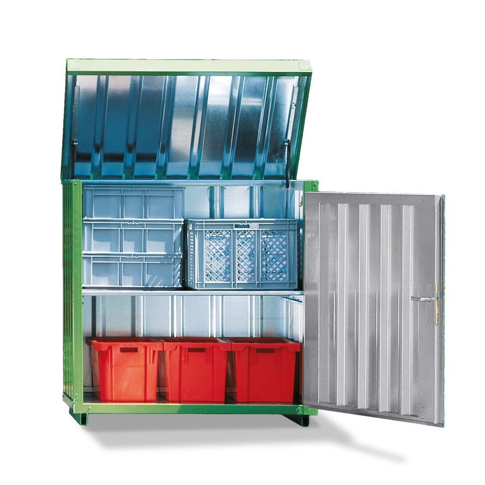 Product afbeelding: Magazijnbak met opklapbaar dak, hxbxd 1.470 x 1.420 x 1.080 mm