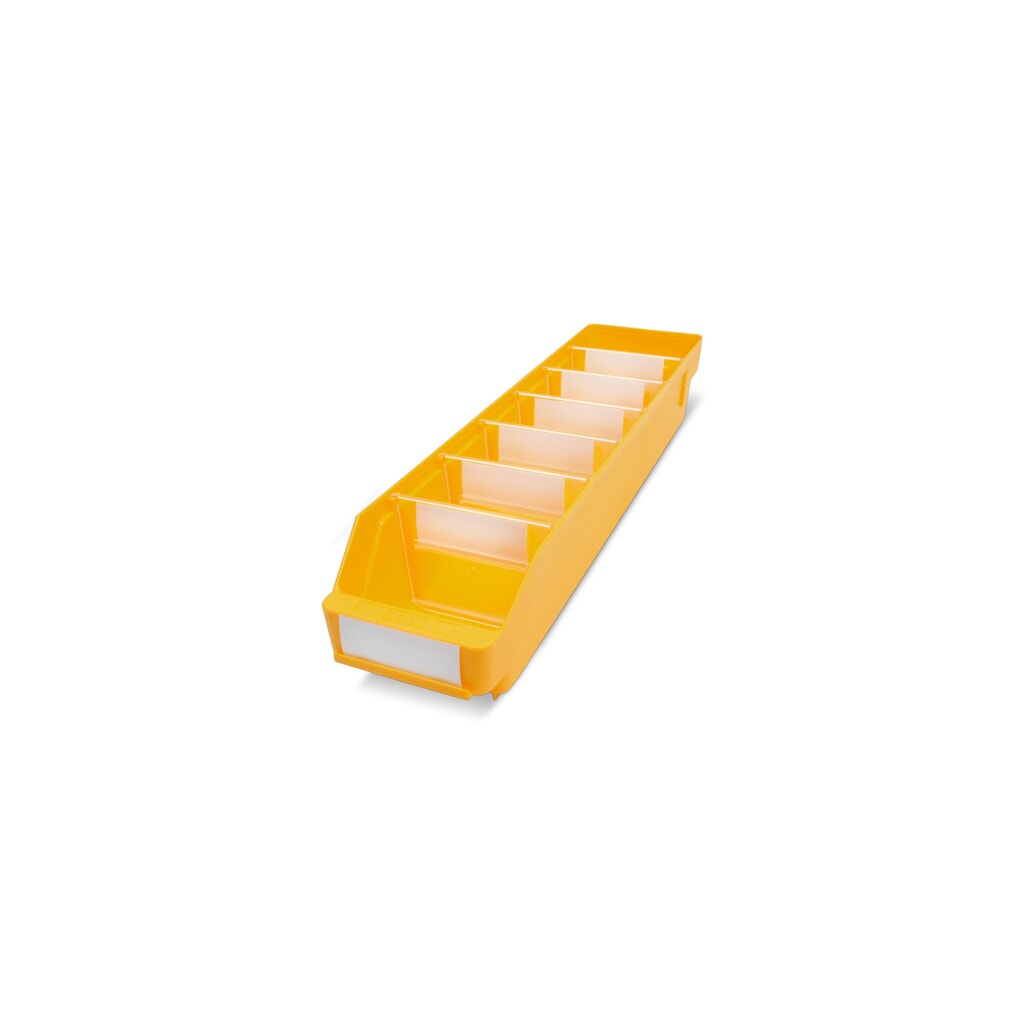 Magazijnbakken met inkijkopening, bxd 120 x 500 mm, geel Product afbeelding: Magazijnbakken met inkijkopening, bxd 120 x 500 mm, geel