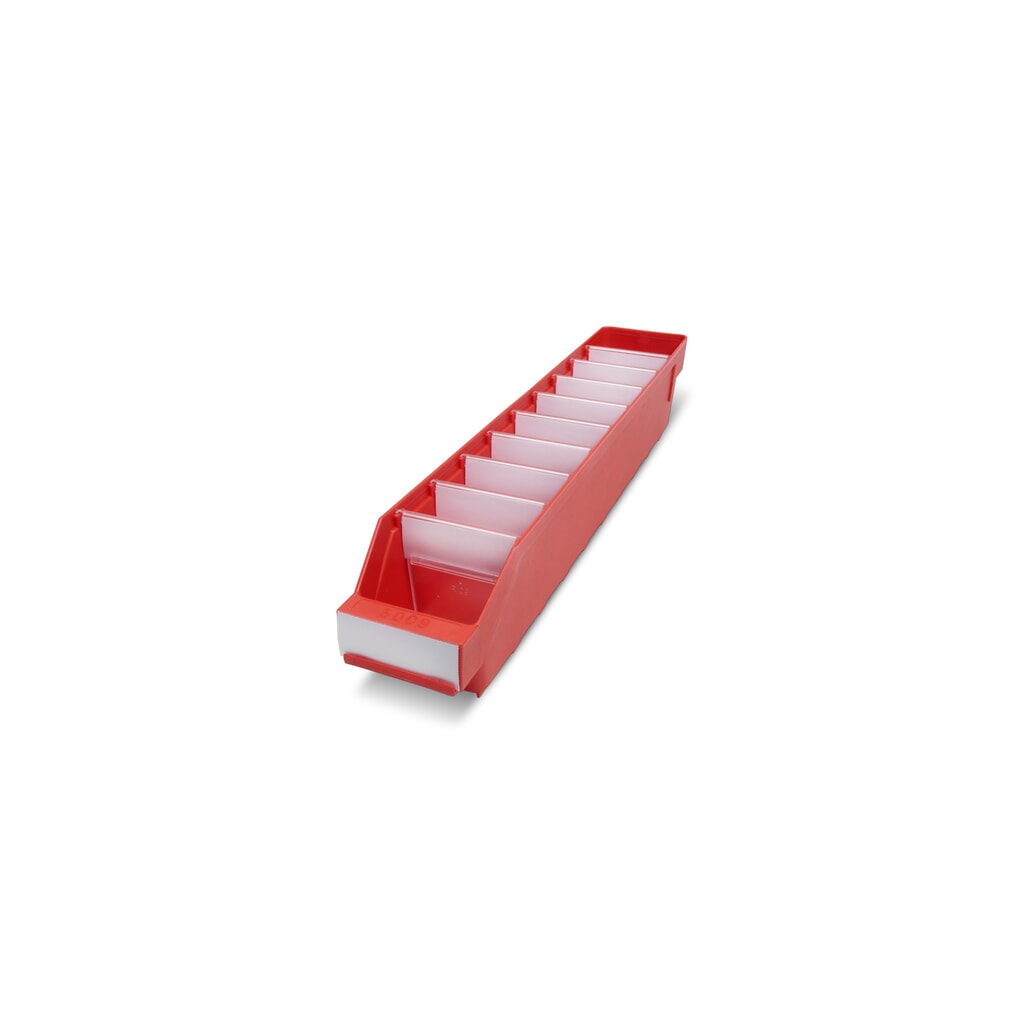 Product afbeelding: Magazijnbakken met inkijkopening, bxd 90 x 500 mm, rood