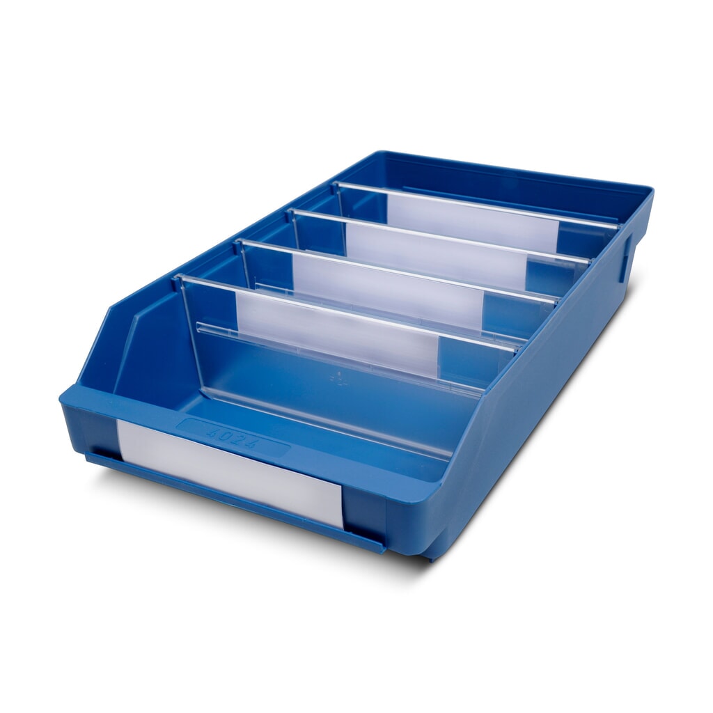 Magazijnbakken met inkijkopening, bxd 240 x 400 mm, blauw Product afbeelding: Magazijnbakken met inkijkopening, bxd 240 x 400 mm, blauw