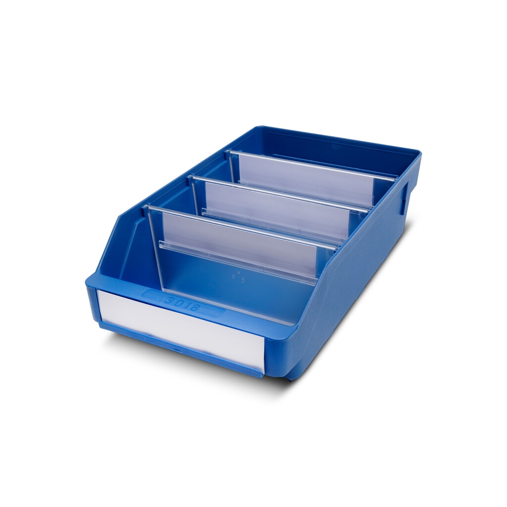 Product afbeelding: Magazijnbakken met inkijkopening, bxd 180 x 300 mm, blauw