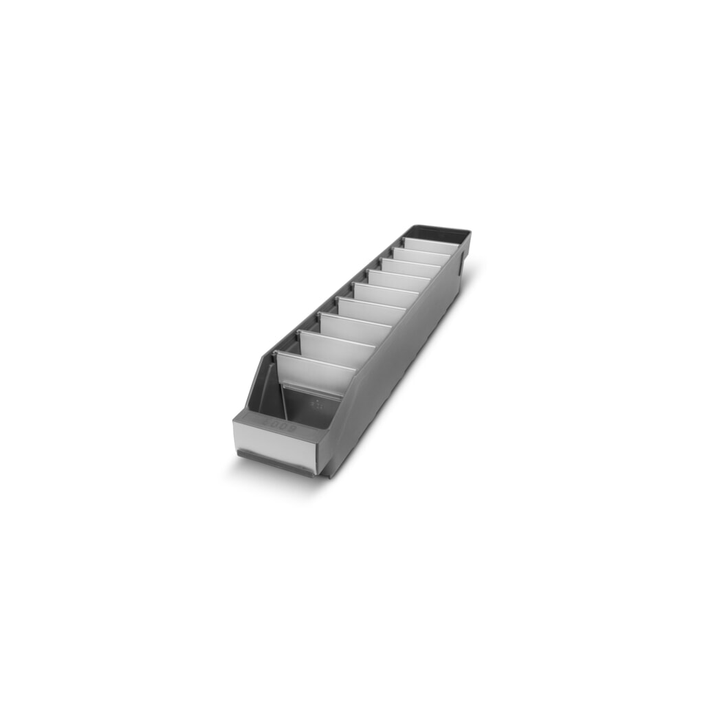 Magazijnbakken met inkijkopening, bxd 90 x 500 mm, groen Product afbeelding: Magazijnbakken met inkijkopening, bxd 90 x 500 mm, groen
