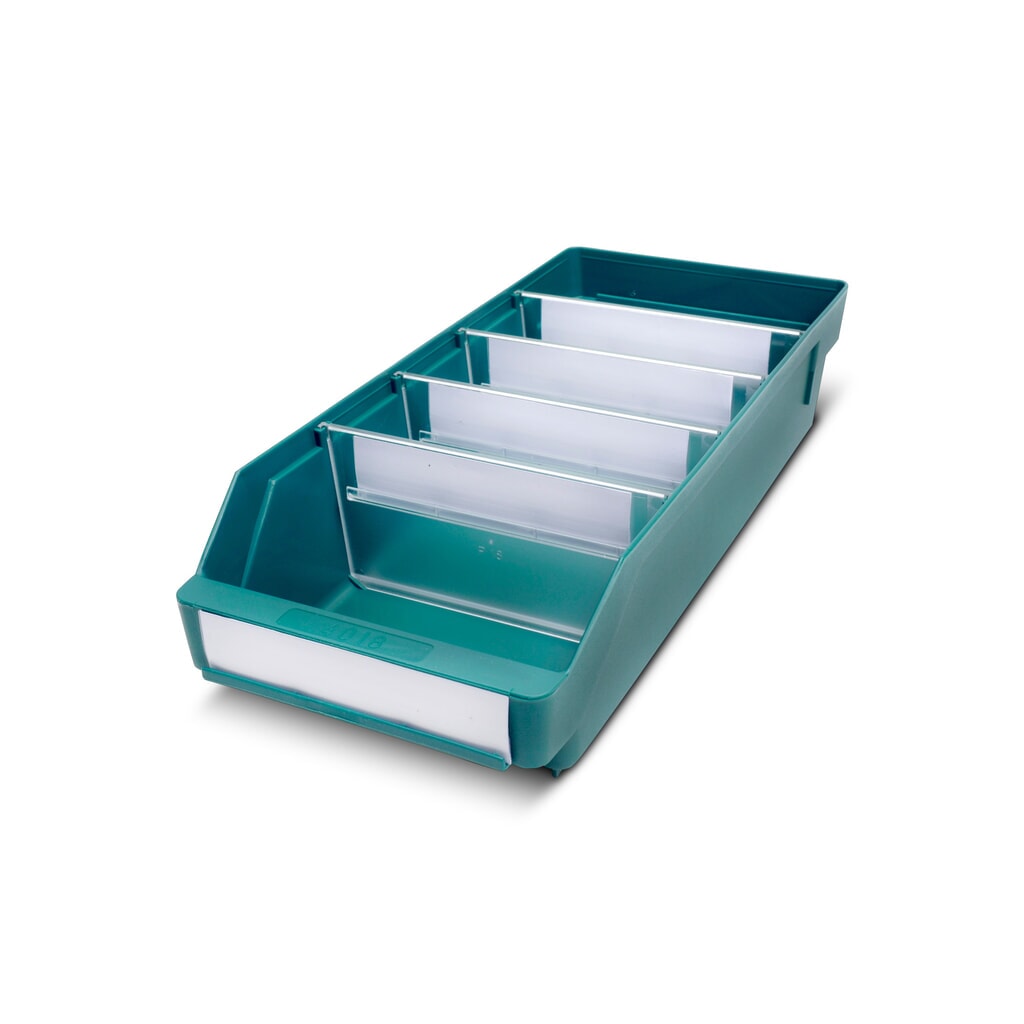 Magazijnbakken met inkijkopening, bxd 180 x 400 mm, groen Product afbeelding: Magazijnbakken met inkijkopening, bxd 180 x 400 mm, groen