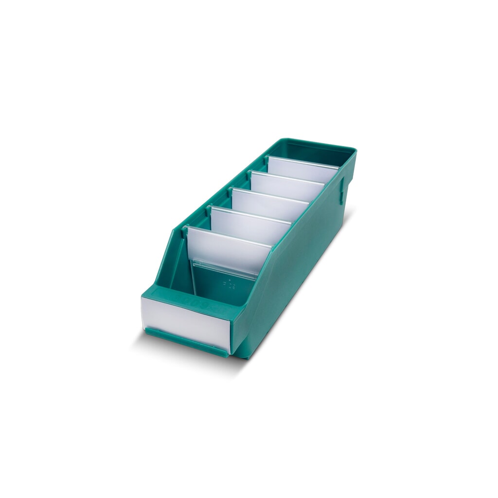 Product afbeelding: Magazijnbakken met inkijkopening, bxd 90 x 300 mm, groen
