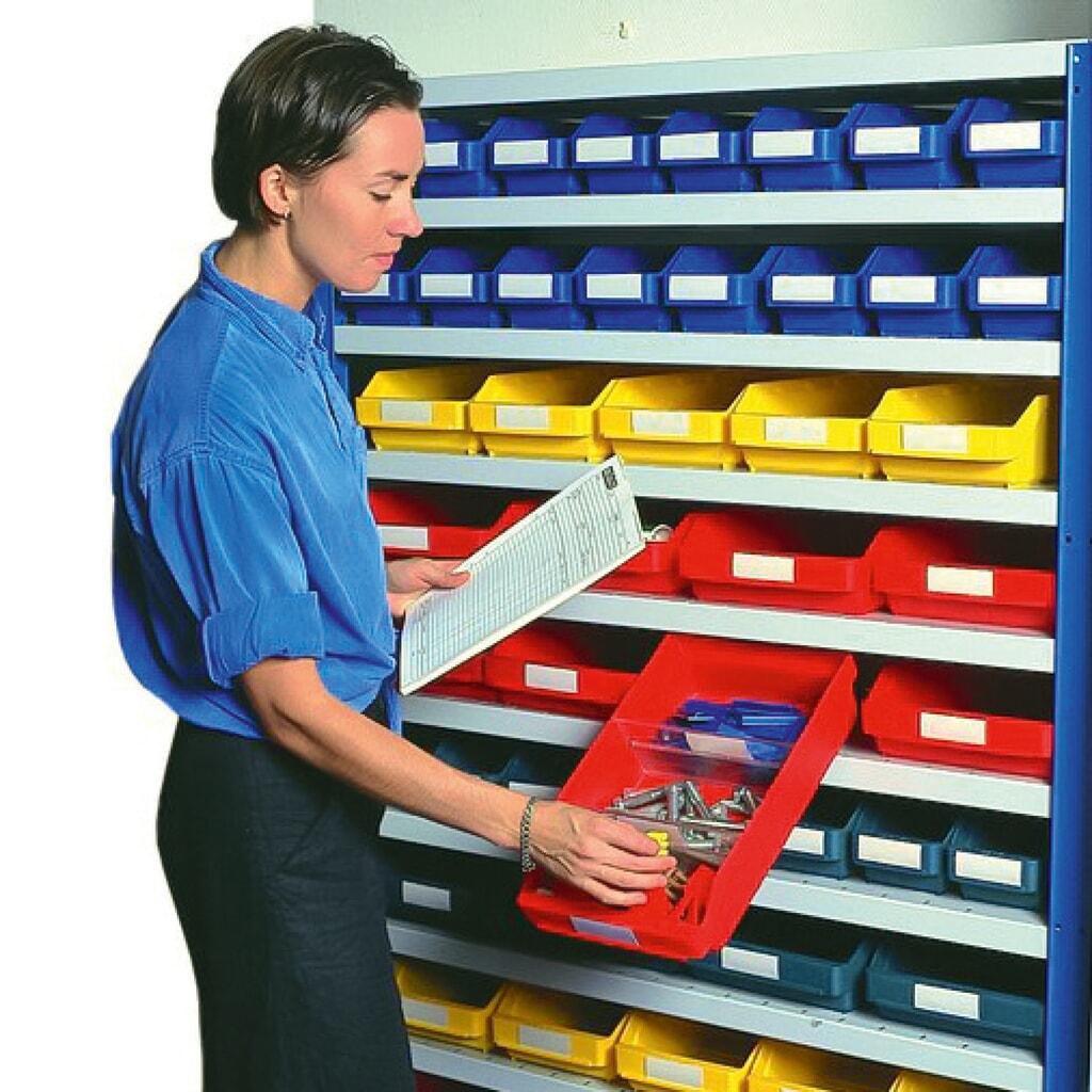 Magazijnbakken met inkijkopening, bxd 240 x 300 mm, blauw Productafbeelding nr. 3: Magazijnbakken met inkijkopening, bxd 240 x 300 mm, blauw