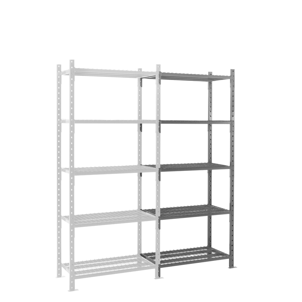 Product afbeelding: ManOrga Legbordrek, AF, met roosterlegborden, vaklast 500 kg, H x B x D 2.500 x 1.010 x 500 mm