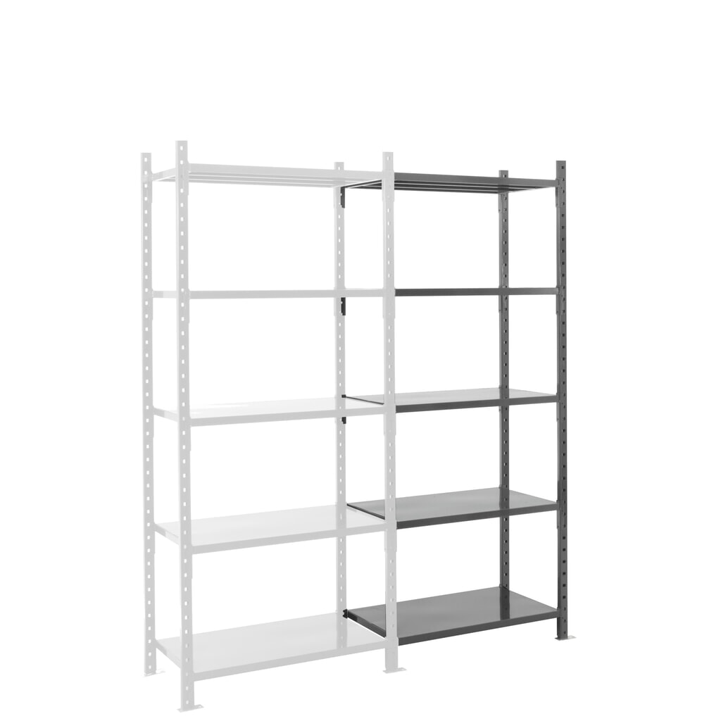 Product afbeelding: ManOrga Legbordrek, AF, met staalpanelen, vaklast 500 kg, H x B x D 2.500 x 1.010 x 500 mm