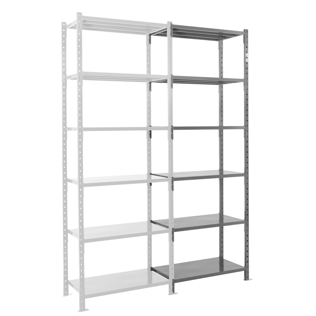 Product afbeelding: ManOrga Legbordrek, AF, met staalpanelen, vaklast 500 kg, H x B x D 3.000 x 1.010 x 500 mm