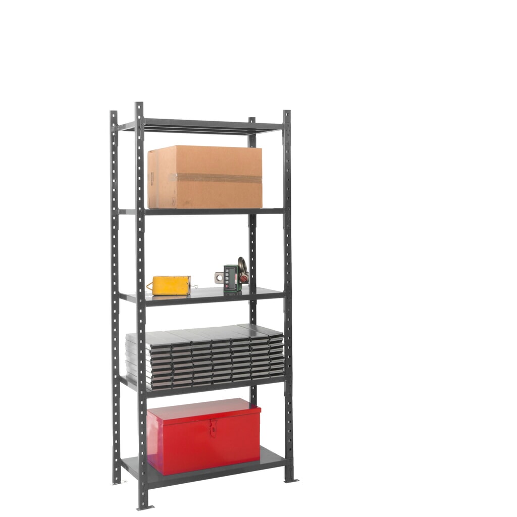 Legbordrek ManOrga, grafietgrijs, met legborden van plaatstaal, vaklast 500 kg, hxbxd 2.500 x 1.050 x 510 mm Productafbeelding nr. 7: Legbordrek ManOrga, grafietgrijs, met legborden van plaatstaal, vaklast 500 kg, hxbxd 2.500 x 1.050 x 510 mm