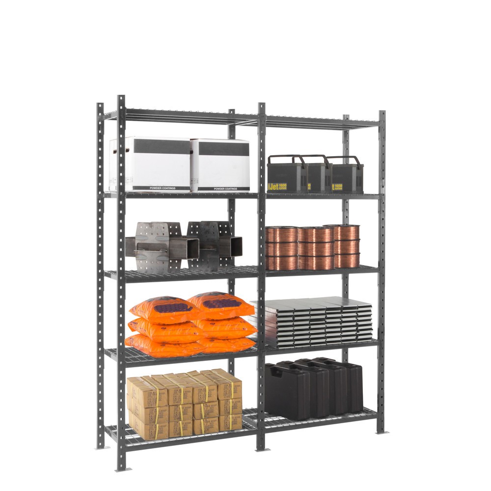 Productafbeelding nr. 7: Legbordrek ManOrga, grafietgrijs, met roosterbodem, vaklast 500 kg, hxbxd 2.000 x 1.050 x 510 mm