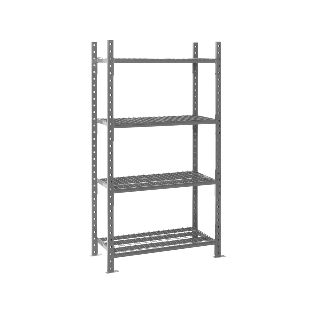 Legbordrek ManOrga, grafietgrijs, met legborden van buizenstaal, vaklast 500 kg, hxbxd 3.000 x 1.050 x 510 mm Productafbeelding nr. 8: Legbordrek ManOrga, grafietgrijs, met legborden van buizenstaal, vaklast 500 kg, hxbxd 3.000 x 1.050 x 510 mm