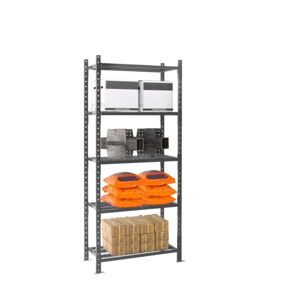 Productafbeelding nr. 9: Legbordrek ManOrga, grafietgrijs, met roosterbodem, vaklast 500 kg, hxbxd 2.000 x 1.050 x 510 mm