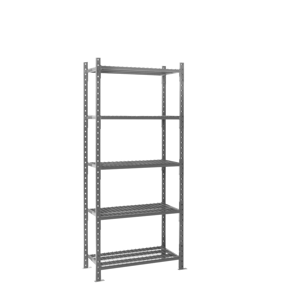 Product afbeelding: Legbordrek ManOrga, grafietgrijs, met roosterbodem, vaklast 500 kg, hxbxd 2.500 x 1.050 x 510 mm
