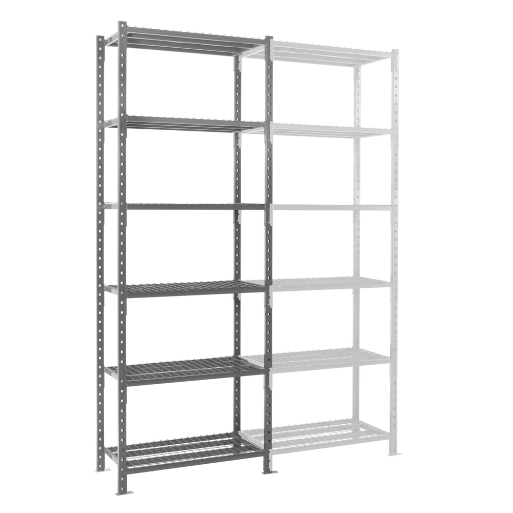 Product afbeelding: Legbordrek ManOrga, grafietgrijs, met roosterbodem, vaklast 500 kg, hxbxd 3.000 x 1.050 x 510 mm