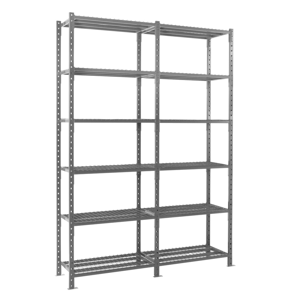 Productafbeelding nr. 7: Legbordrek ManOrga, grafietgrijs, met roosterbodem, vaklast 500 kg, hxbxd 3.000 x 1.050 x 510 mm
