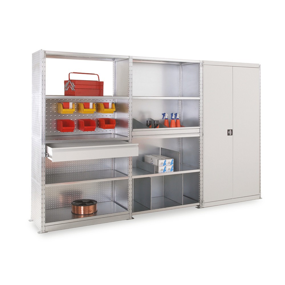 Productafbeelding nr. 11: ManOrga Legbordrek, AF, met staalpanelen als legborden, vaklast 350 kg, verzinkt, H x B x D 2.000 x 1.000 x 400 mm