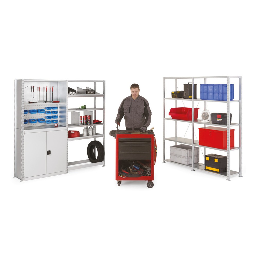 Productafbeelding nr. 12: ManOrga Legbordrek, AF, met staalpanelen als legborden, vaklast 350 kg, verzinkt, H x B x D 2.000 x 1.000 x 400 mm