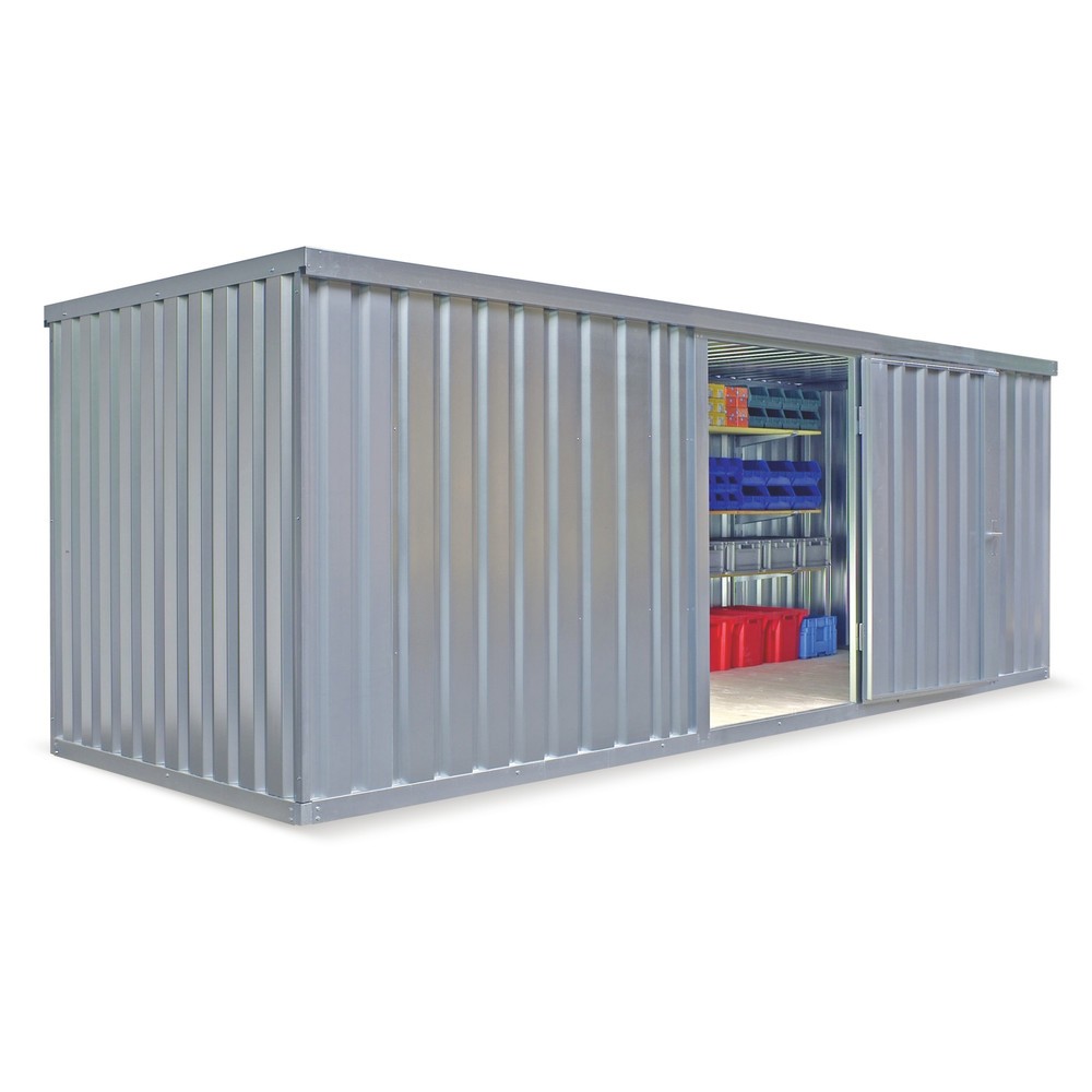 Productafbeelding nr. 2: FLADAFI® materiaalcontainer als enkele module, geverfd, hxbxd 2.150 x 2.100 x 1.140 mm, gemonteerd, houten vloer, lichtgrijs