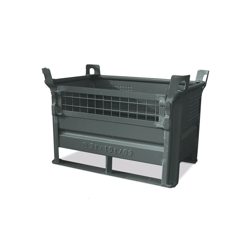 Productafbeelding nr. 2: Meerprijs ½ roosterklep voor stapelbak HESON®, met skids, capaciteit 500 kg, bxd 800 x 500 mm
