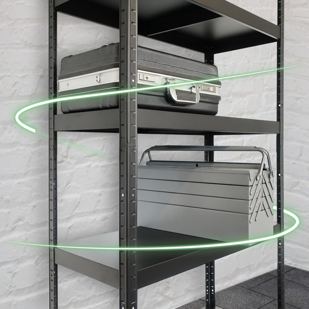 Productafbeelding nr. 4: Metalen inhaakrek HEMMDAL, VL 130 kg, hxbxd 1.800 x 900 x 400 mm zwart