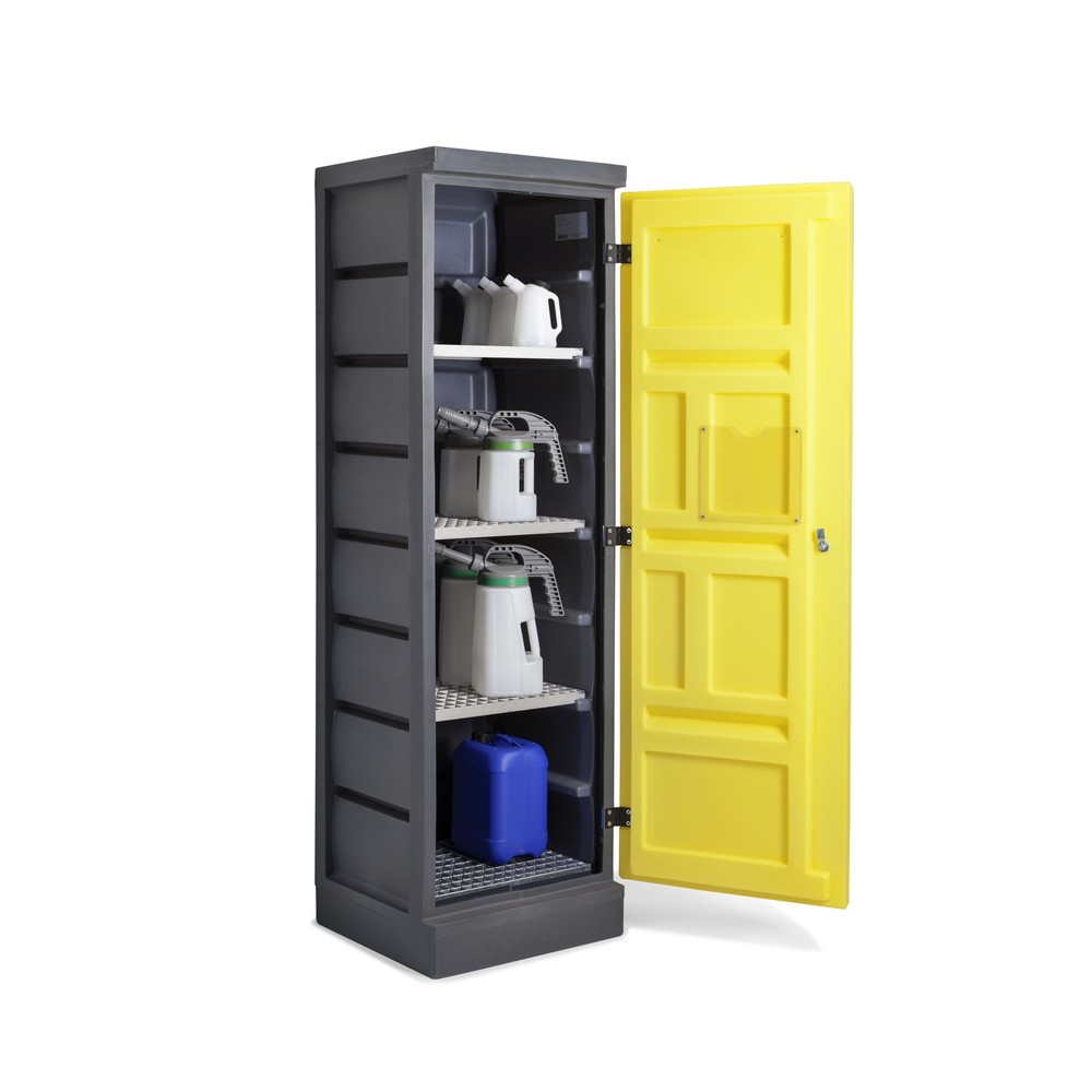 Product afbeelding: Denios chemicaliënkast van PE, hxbxd 1.990 x 610 x 640 mm, 4 roosters, verzinkt