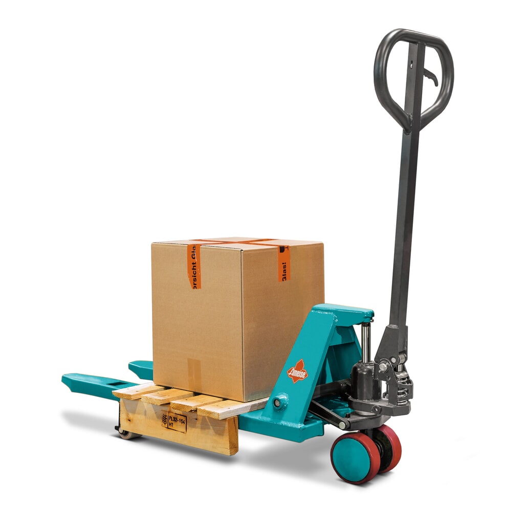 Mini-handtranspallet Ameise® PTM 0.5, draagvermogen 500 kg, vorklengte 800 mm, polyurethaan / nylon Product afbeelding: Mini-handtranspallet Ameise® PTM 0.5, draagvermogen 500 kg, vorklengte 800 mm, polyurethaan / nylon