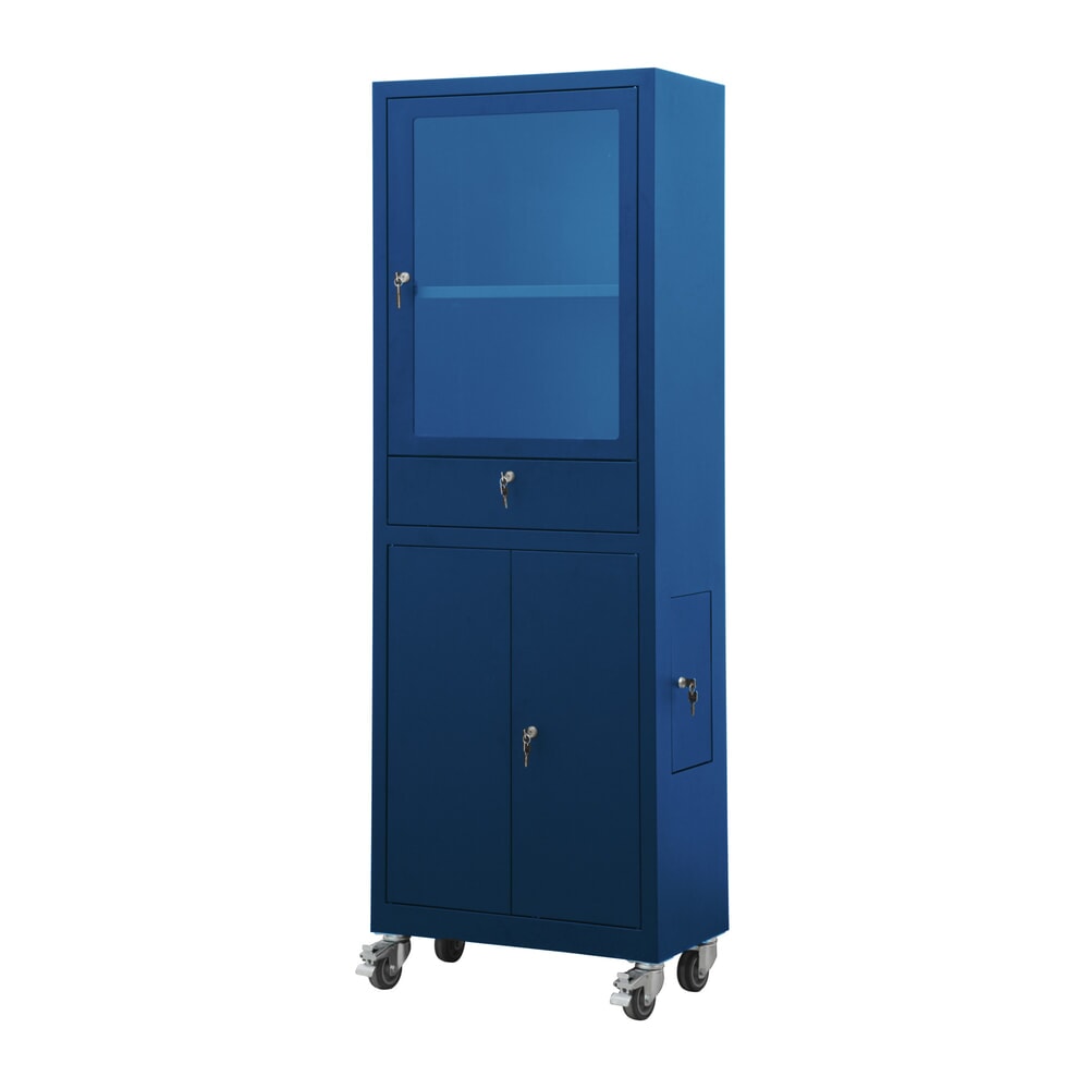 Productafbeelding nr. 1: Mobiele computerkast HEMMDAL HCS-1, hxbxd 1750 x 650 x 550 mm, gentiaanblauw