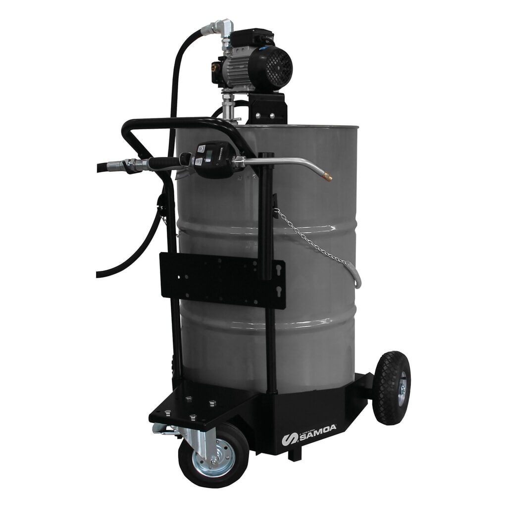 Mobiele elektrische pomp SAMOA Pumpmatic met trolley voor vaten van 200 liter en elektronische handdoorloopteller Product afbeelding: Mobiele elektrische pomp SAMOA Pumpmatic met trolley voor vaten van 200 liter en elektronische handdoorloopteller