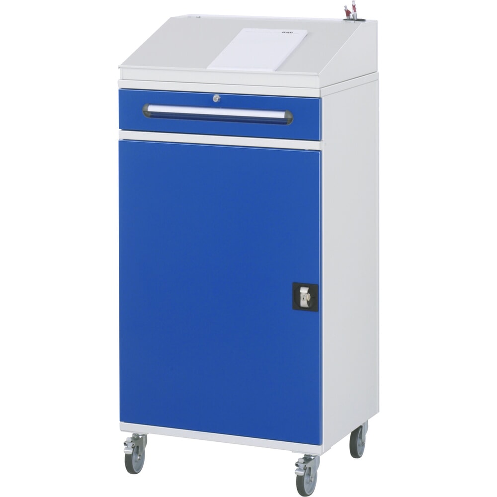 Productafbeelding nr. 2: RAU mobiele rollende lessenaar, HxBxD 1.235-1.345 x 650 x 520 mm, lades 1 x 120 mm