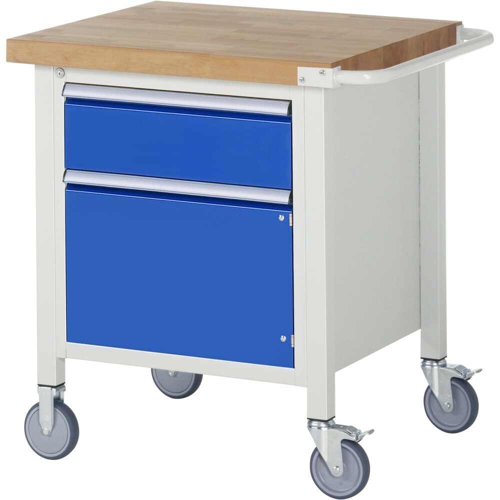 Productafbeelding nr. 1: RAU verrijdbare werkbank serie 8000, h x b x d 880 x 750 x 700 mm, 1 onderbouwkast, met 1 lade en 1 openslaande deur