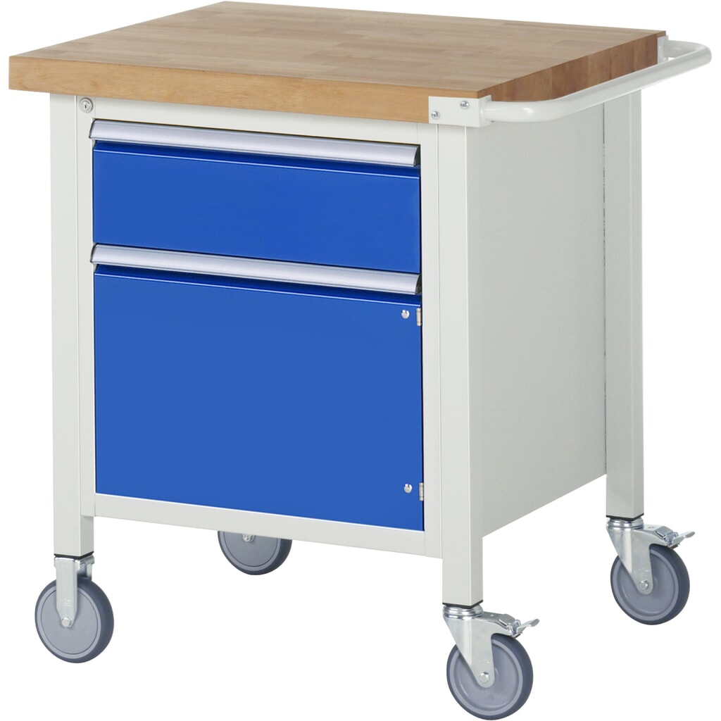 Product afbeelding: Mobiele werkbank RAU serie 8000, 1 kast, 1 deur, hxbxd 880-1.080 x 750 x 700 mm, 1 lade 1 x 180 mm