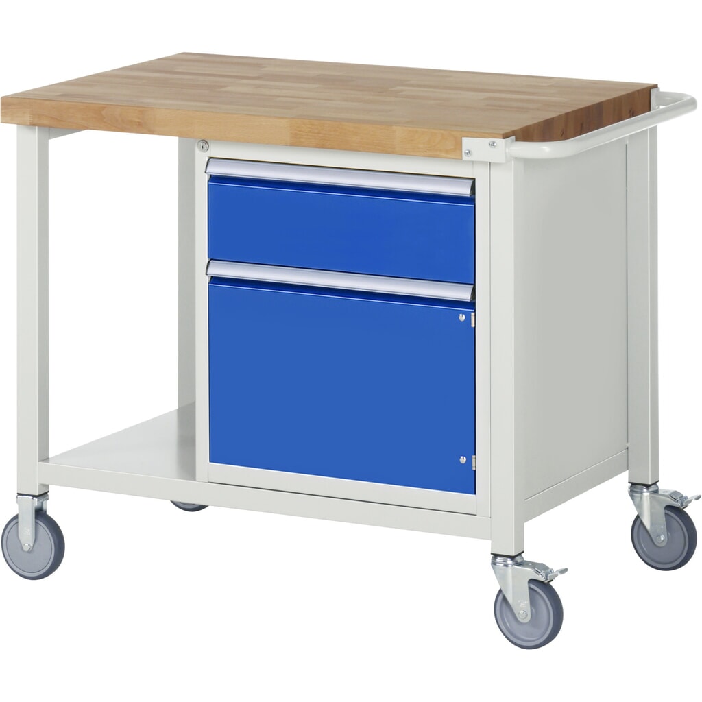 Mobiele werkbank RAU serie 8000, 1 legbord, 1 draaideur, hxbxd 880 x 1.000 x 700 mm, 1 lade Product afbeelding: Mobiele werkbank RAU serie 8000, 1 legbord, 1 draaideur, hxbxd 880 x 1.000 x 700 mm, 1 lade