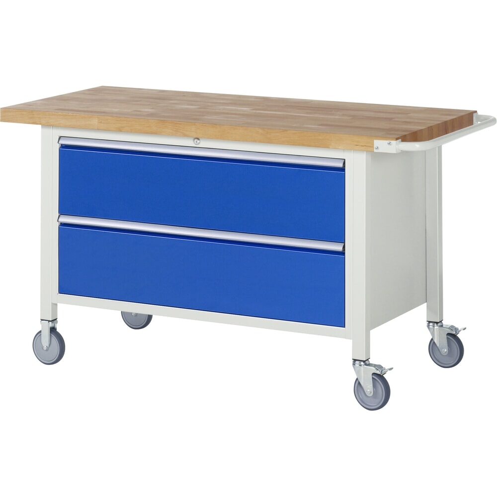 Productafbeelding nr. 1: Mobiele werkbank RAU serie 8000, hxbxd 880 x 1.500 x 700 mm, 2 x voor 100% uittrekbare lades, 2 x 270 mm, draagvermogen lade 50 kg