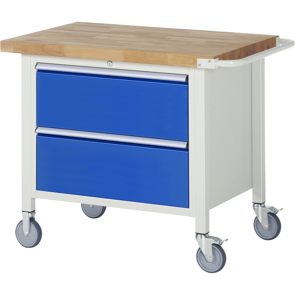 Productafbeelding nr. 1: Mobiele werkbank RAU serie 8000, hxbxd 880 x 1.000 x 700 mm, 2 x voor 90% uittrekbare lades, 2 x 270 mm, draagvermogen lade 75 kg