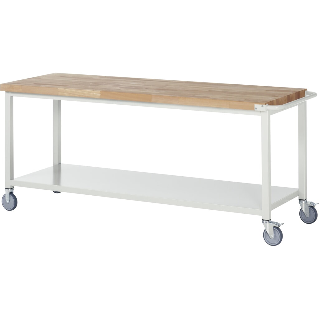 Product afbeelding: RAU verrijdbare werkbank serie 8000, h x b x d 880 x 2.000 x 700 mm, legbord onderaan