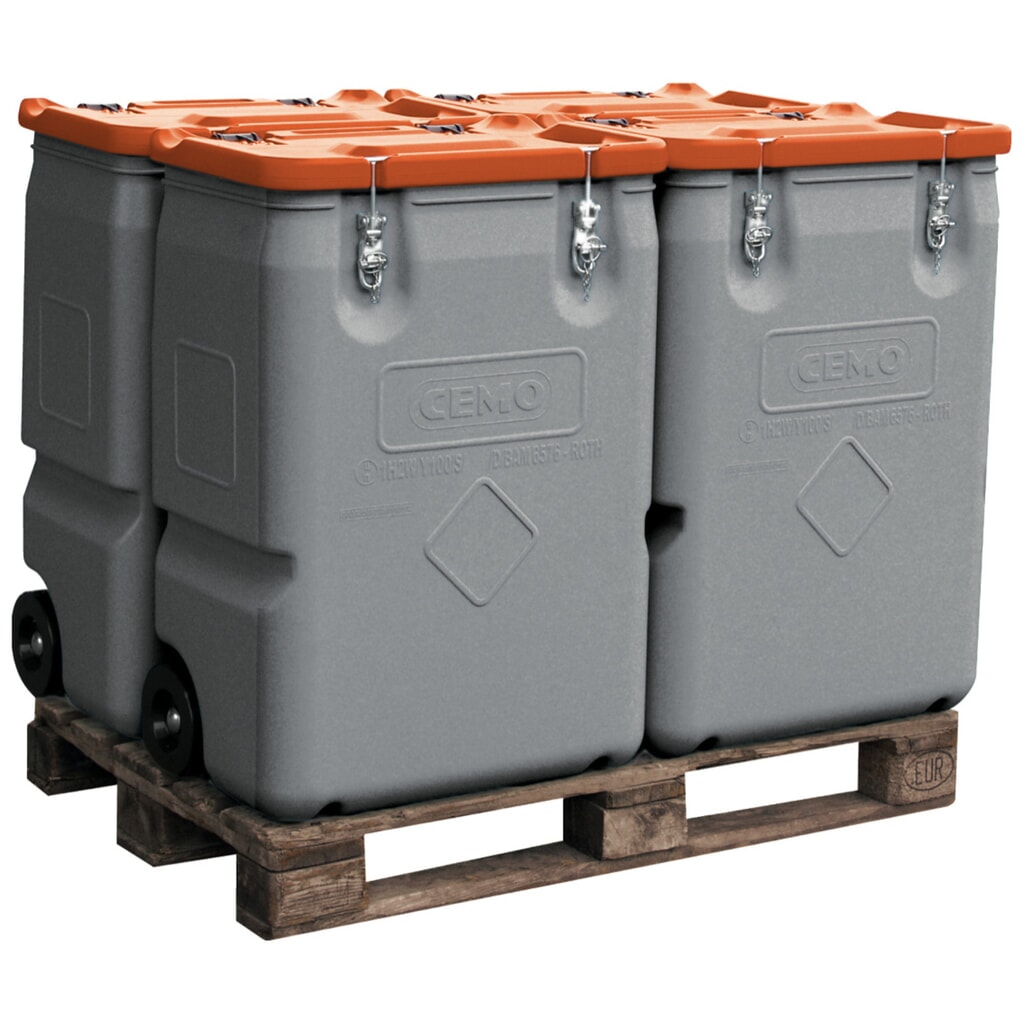 Mobil-Box CEMO, goedkeuring voor gevaarlijke stoffen, 170 l, deksel groen Product afbeelding: Mobil-Box CEMO, goedkeuring voor gevaarlijke stoffen, 170 l, deksel groen