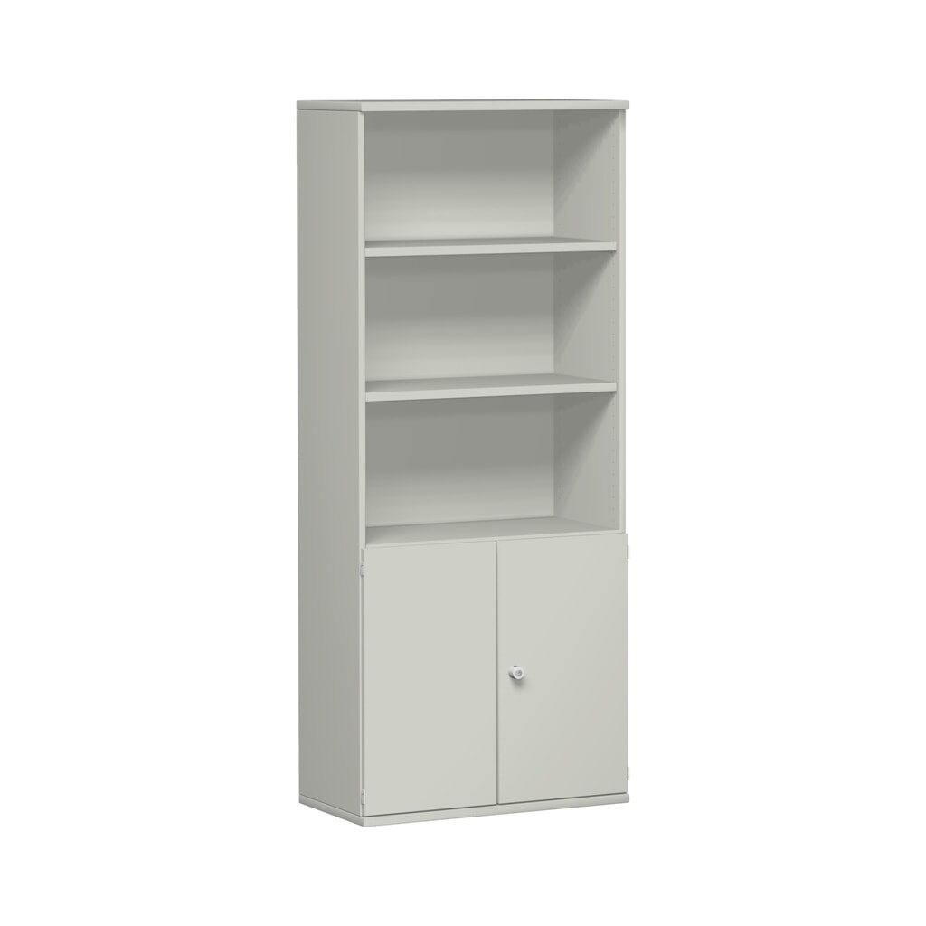 Modulekast Profi met houten deuren, 5 OH, lichtgrijs Product afbeelding: Modulekast Profi met houten deuren, 5 OH, lichtgrijs