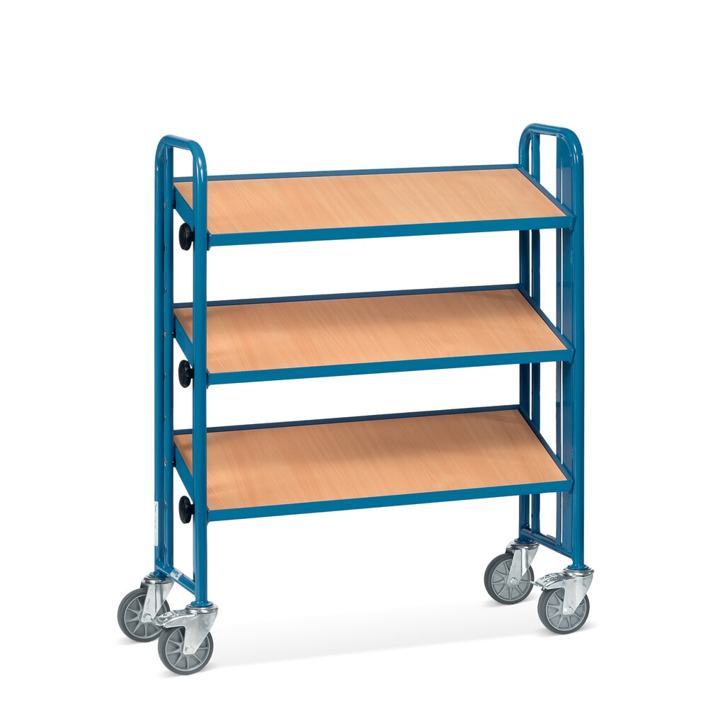 Montagewagen fetra® met bodemplaten, 3 etages, eenzijdig Product afbeelding: Montagewagen fetra® met bodemplaten, 3 etages, eenzijdig