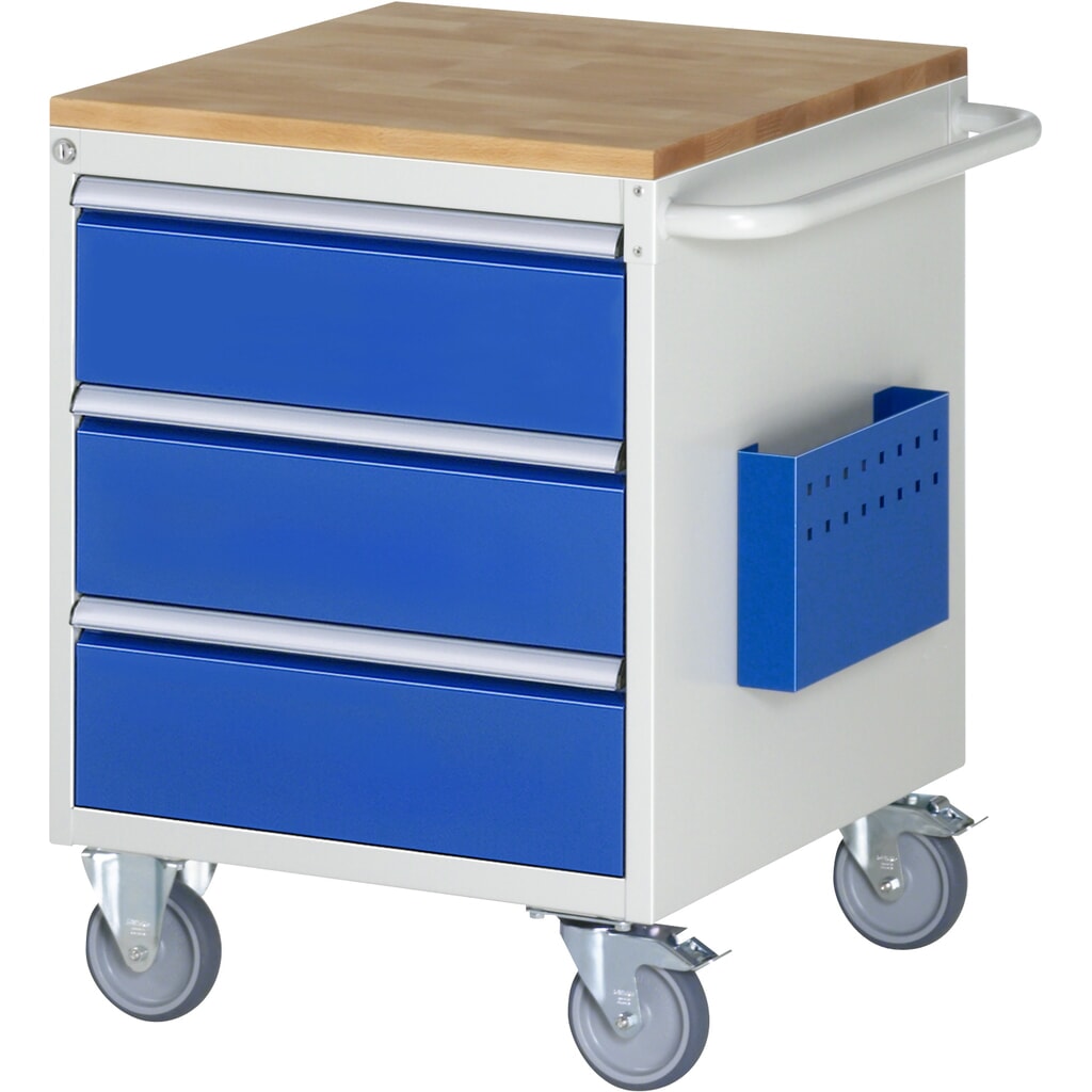 RAU gereedschapswagen serie 7000, h x b x d 795 x 580 x 650 mm, met 3 lades maat L, massief beuken werkblad Productafbeelding nr. 1: RAU gereedschapswagen serie 7000, h x b x d 795 x 580 x 650 mm, met 3 lades maat L, massief beuken werkblad