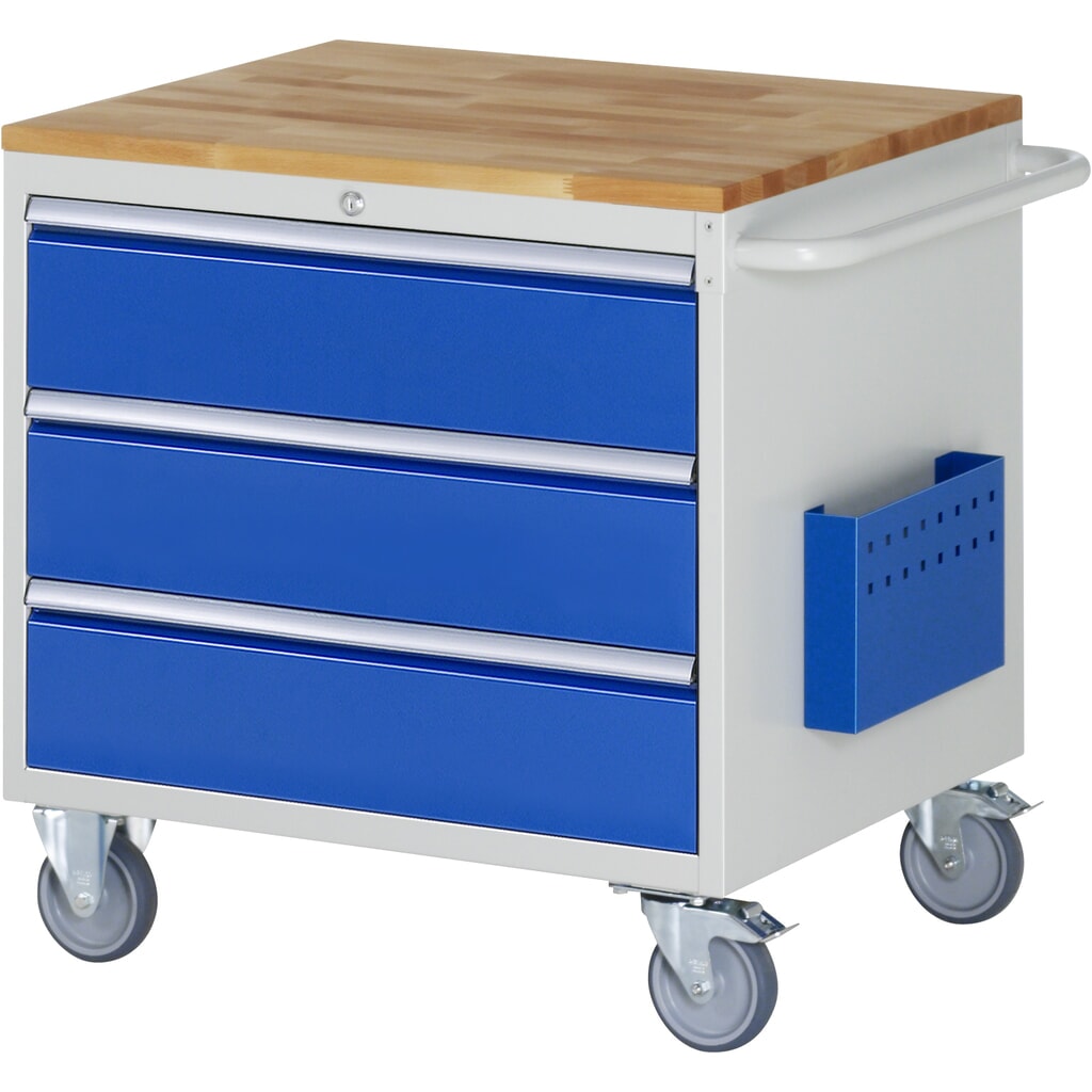 RAU gereedschapswagen serie 7000, h x b x d 795 x 770 x 650 mm, met 3 lades maat XL, massief beuken werkblad Product afbeelding: RAU gereedschapswagen serie 7000, h x b x d 795 x 770 x 650 mm, met 3 lades maat XL, massief beuken werkblad