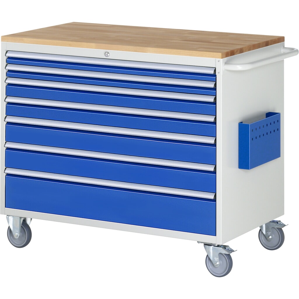 Product afbeelding: Montagewagen RAU serie 7000, hxbxd 975 x 1.145 x 650 mm, 7 lades 2 x 60, 2 x 90, 2 x 120, 1 x 180 mm, beuken werkblad, draagvermogen lade 50 kg