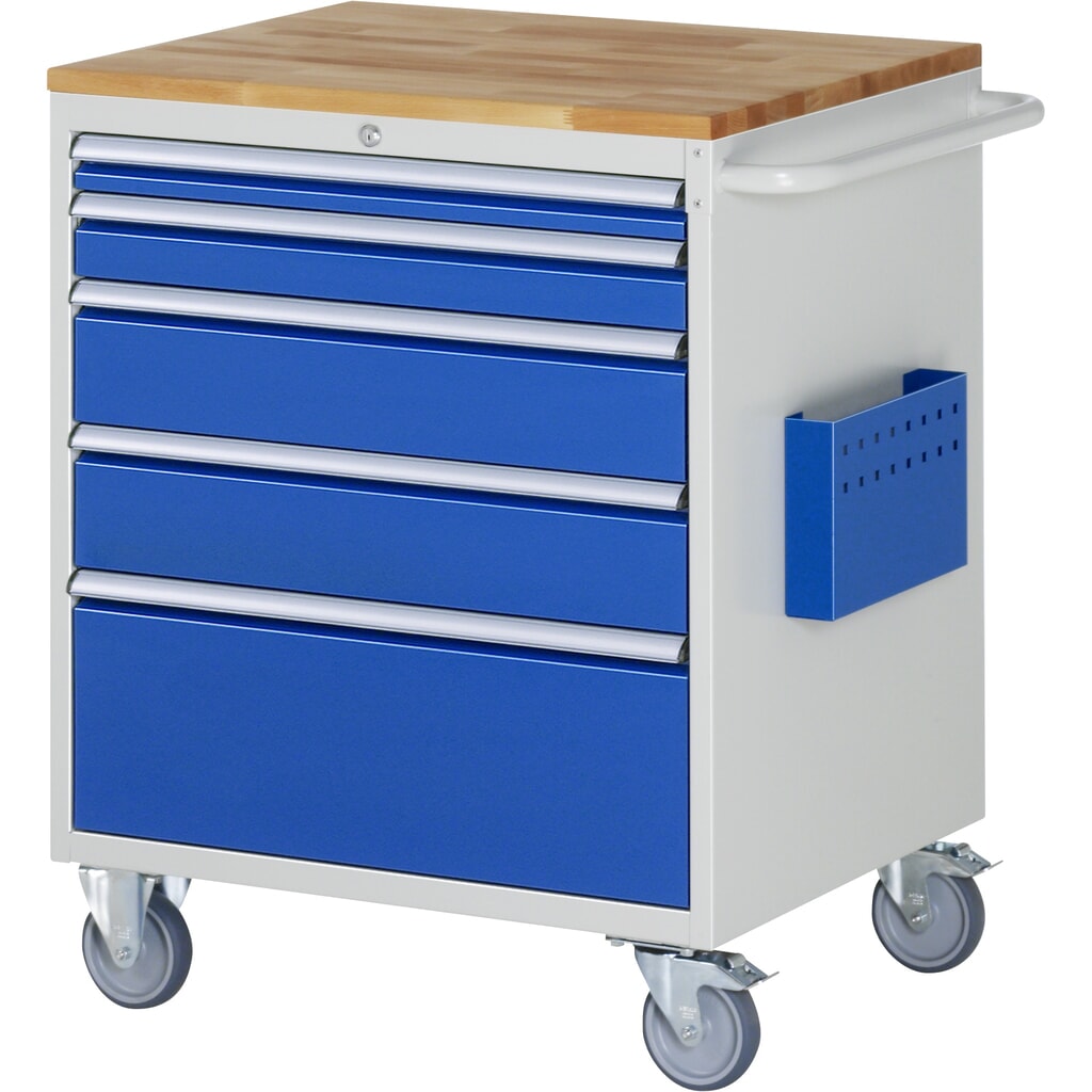 RAU gereedschapswagen serie 7000, h x b x d 975 x 770 x 650 mm, met 5 lades maat XL, massief beuken werkblad Product afbeelding: RAU gereedschapswagen serie 7000, h x b x d 975 x 770 x 650 mm, met 5 lades maat XL, massief beuken werkblad