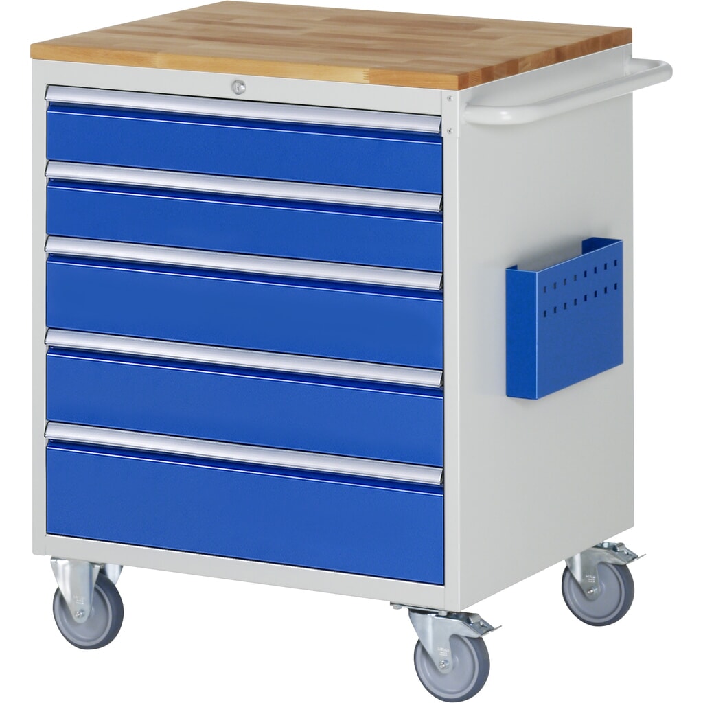 RAU gereedschapswagen serie 7000, h x b x d 975 x 770 x 650 mm, met 5 lades maat XL, massief beuken werkblad Product afbeelding: RAU gereedschapswagen serie 7000, h x b x d 975 x 770 x 650 mm, met 5 lades maat XL, massief beuken werkblad