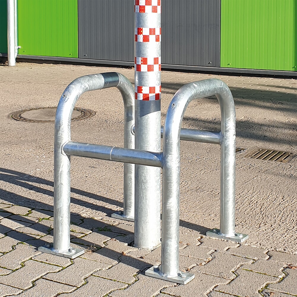 Productafbeelding nr. 7: Aanrijbescherming voor pilaren MORAVIA, buiten, thermisch verzinkt, hoogte 600 mm, voor pilaarafmetingen (bxd) 400 x 400 mm