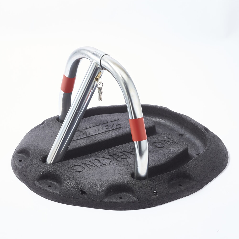 Product afbeelding: MOTTEZ parkeerplaatsbeugel van gegoten rubber met slot