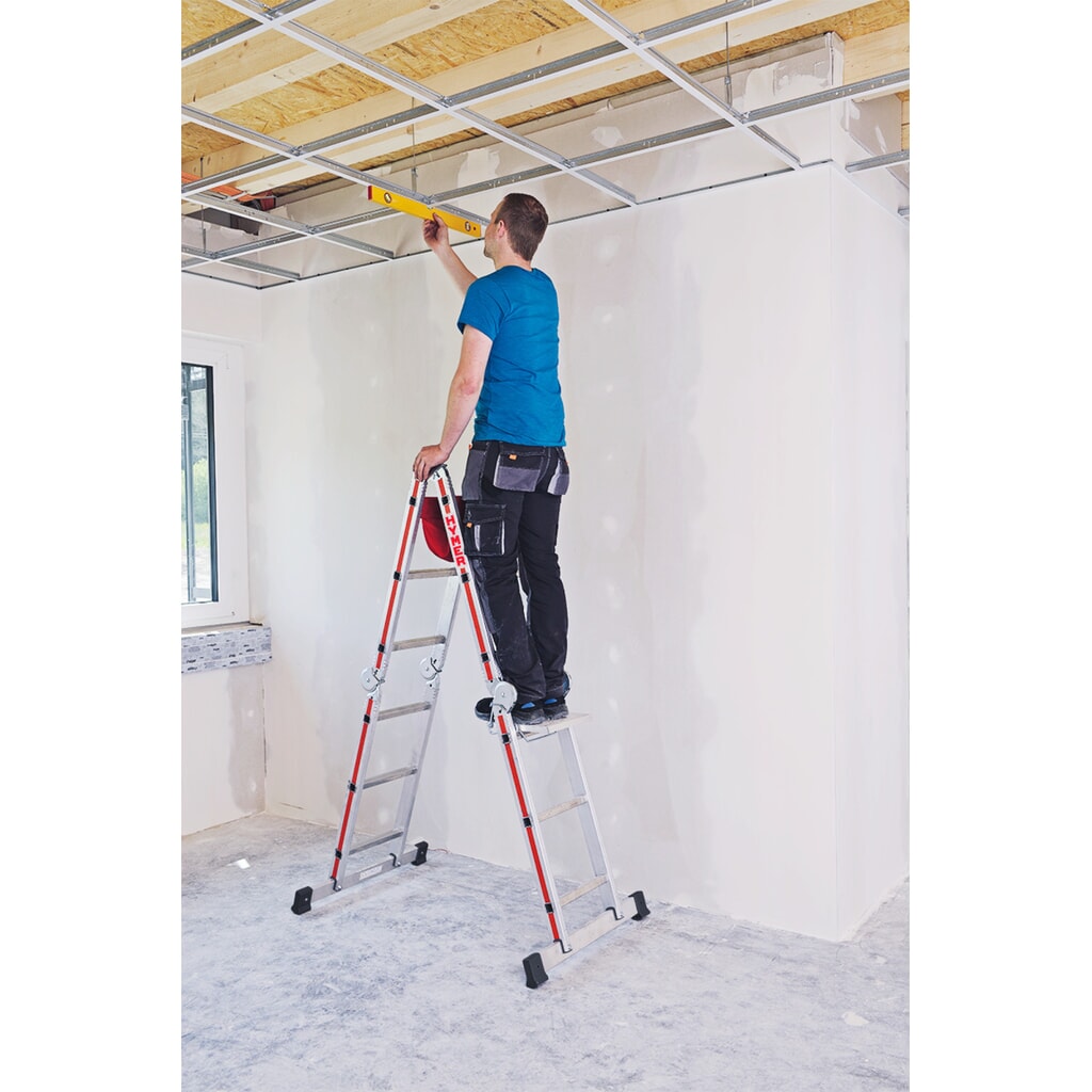 Multifunctionele ladder HYMER, stahoogte 3,6 m, 4x4 sporten Productafbeelding nr. 3: Multifunctionele ladder HYMER, stahoogte 3,6 m, 4x4 sporten