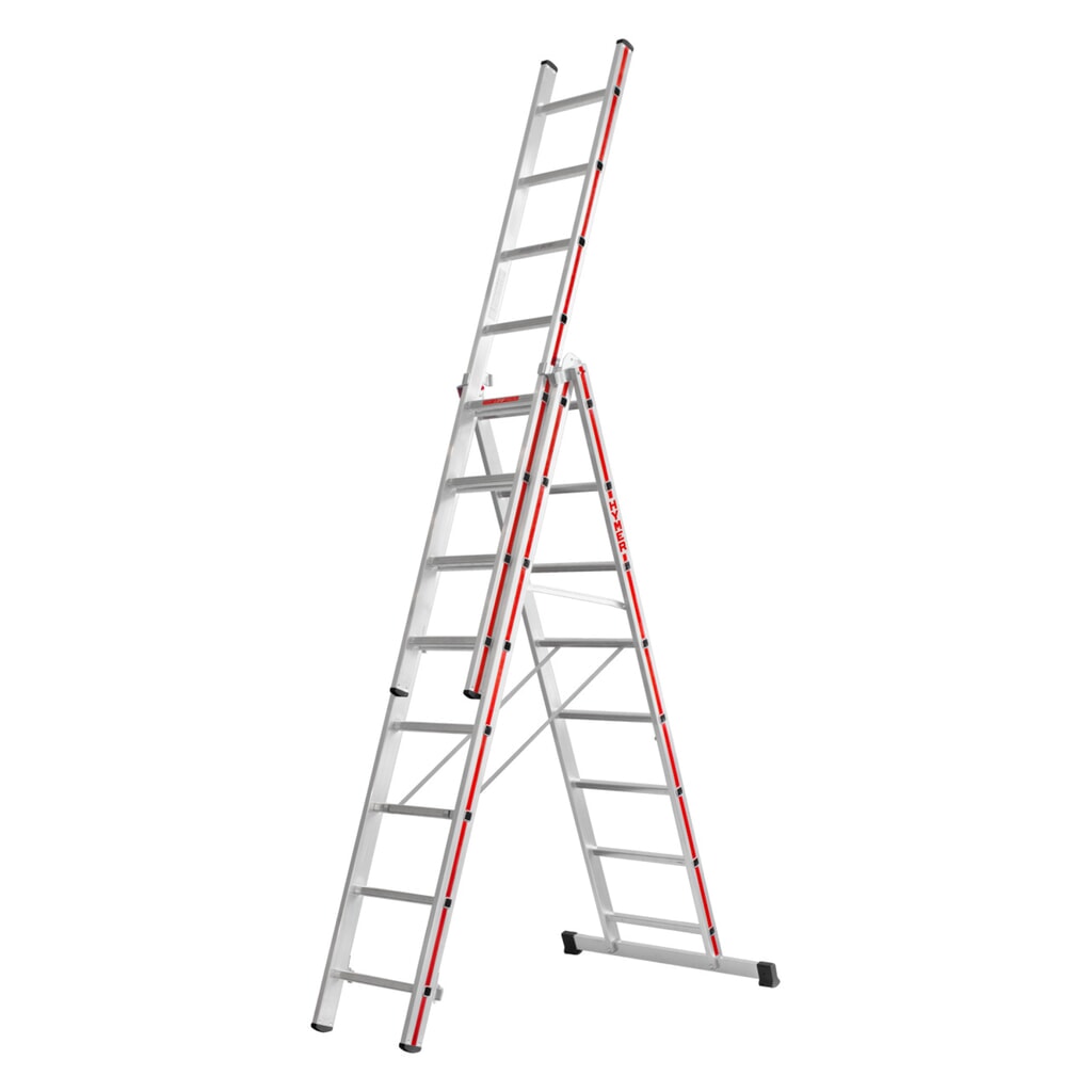 Multifunctionele ladder HYMER, 3-delig, totale lengte 5,43 m Product afbeelding: Multifunctionele ladder HYMER, 3-delig, totale lengte 5,43 m