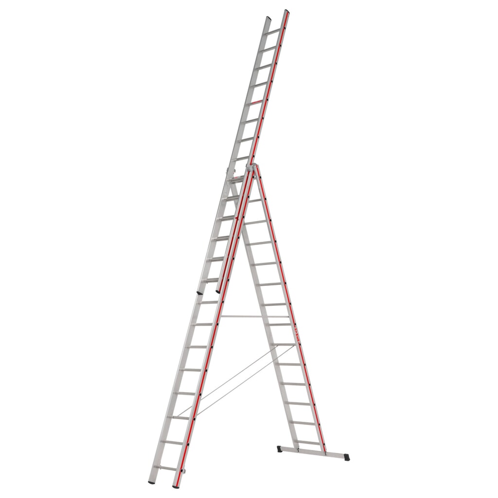 Multifunctionele ladder HYMER, 3-delig, totale lengte 9,72 m Product afbeelding: Multifunctionele ladder HYMER, 3-delig, totale lengte 9,72 m