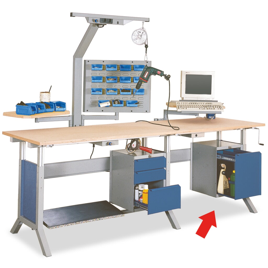 Productafbeelding nr. 2: Onderbouwkast met 1 lade voor werkpleksysteem tafel, hxbxd 500 x 370 x 400 mm, gentiaanblauw